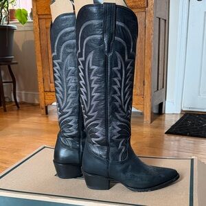 Tecovas Black and Gray Heeled Boots